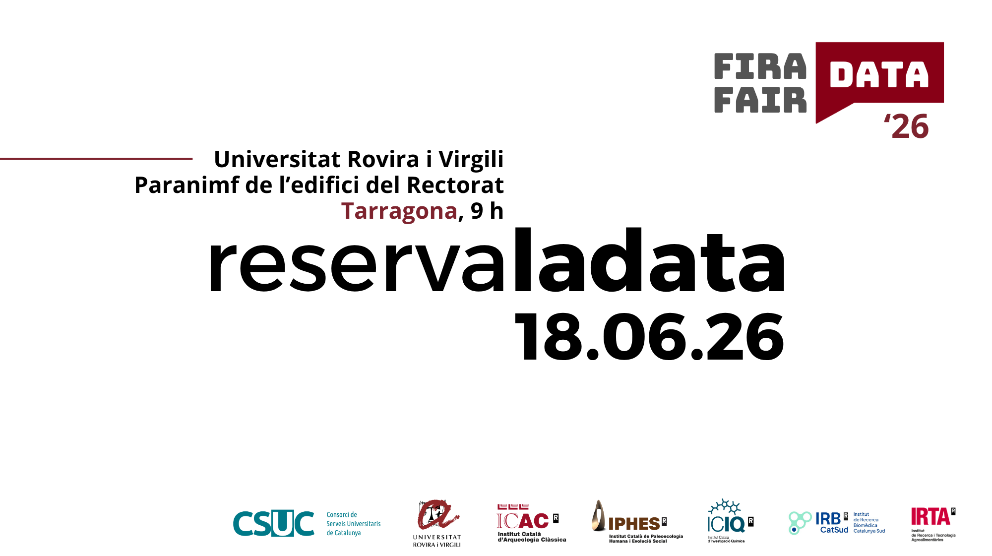 Reserva la data Fira FAIR Data 2026